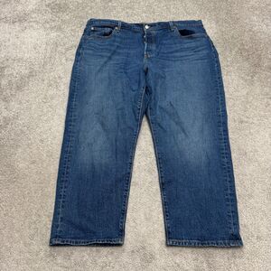 Levi's 501 T High Rise Tapered Button Fly Ankle Denim Jeans Womens Plus 20W Blue